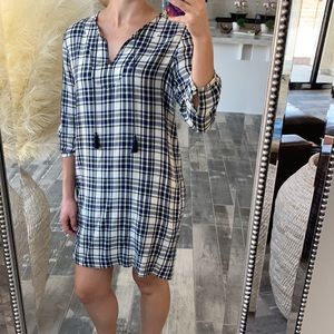 Madewell black and blue plaid dress XS